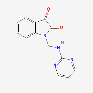 molecular formula C13H10N4O2 B2512576 1-((嘧啶-2-氨基)甲基)吲哚-2,3-二酮 CAS No. 342778-41-0