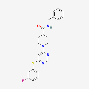 B2512577 N-benzyl-1-(6-((3-fluorophenyl)thio)pyrimidin-4-yl)piperidine-4-carboxamide CAS No. 1251622-55-5