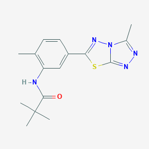 2,2-dimethyl-N-[2-methyl-5-(3-methyl[1,2,4]triazolo[3,4-b][1,3,4]thiadiazol-6-yl)phenyl]propanamide