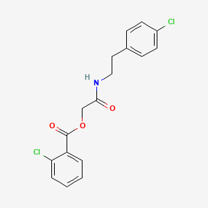 molecular formula C17H15Cl2NO3 B2512585 2-[[2-(4-氯苯基)乙基]氨基]-2-氧代乙基 2-氯苯甲酸酯 CAS No. 1004046-90-5