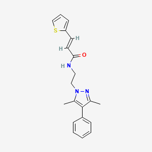 (E)-N-(2-(3,5-dimethyl-4-phenyl-1H-pyrazol-1-yl)ethyl)-3-(thiophen-2-yl)acrylamide