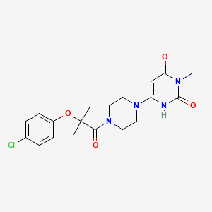 molecular formula C19H23ClN4O4 B2512590 6-(4-(2-(4-chlorophenoxy)-2-methylpropanoyl)piperazin-1-yl)-3-methylpyrimidine-2,4(1H,3H)-dione CAS No. 2320208-61-3