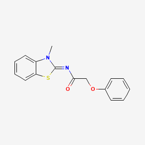 N-(3-methyl-1,3-benzothiazol-2-ylidene)-2-phenoxyacetamide