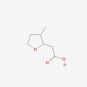 molecular formula C7H12O3 B2512612 2-(3-甲基氧杂环己烷-2-基)乙酸 CAS No. 2091180-72-0