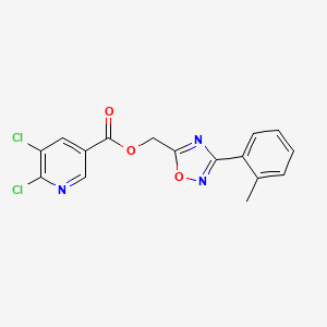 molecular formula C16H11Cl2N3O3 B2512622 [3-(2-Methylphenyl)-1,2,4-oxadiazol-5-yl]methyl 5,6-dichloropyridine-3-carboxylate CAS No. 878908-80-6