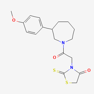 molecular formula C18H22N2O3S2 B2512625 3-(2-(3-(4-Methoxyphenyl)azepan-1-yl)-2-oxoethyl)-2-thioxothiazolidin-4-one CAS No. 1798513-47-9
