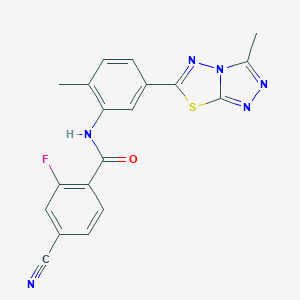 4-cyano-2-fluoro-N-[2-methyl-5-(3-methyl[1,2,4]triazolo[3,4-b][1,3,4]thiadiazol-6-yl)phenyl]benzamide