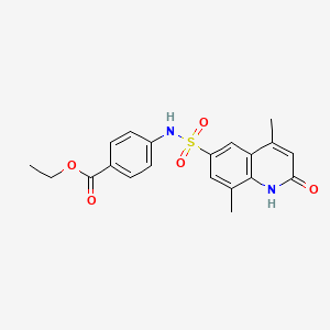 molecular formula C20H20N2O5S B2512630 4-[(4,8-二甲基-2-氧代-1H-喹啉-6-基)磺酰氨基]苯甲酸乙酯 CAS No. 899998-89-1
