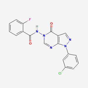 molecular formula C18H11ClFN5O2 B2512635 N-(1-(3-氯苯基)-4-氧代-1H-吡唑并[3,4-d]嘧啶-5(4H)-基)-2-氟苯甲酰胺 CAS No. 919859-26-0
