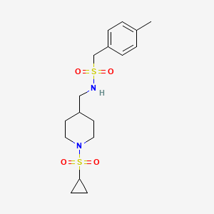 molecular formula C17H26N2O4S2 B2512636 N-((1-(cyclopropylsulfonyl)piperidin-4-yl)methyl)-1-(p-tolyl)methanesulfonamide CAS No. 1428360-05-7