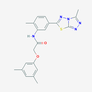 2-(3,5-dimethylphenoxy)-N-[2-methyl-5-(3-methyl[1,2,4]triazolo[3,4-b][1,3,4]thiadiazol-6-yl)phenyl]acetamide