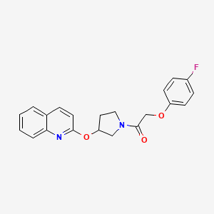 molecular formula C21H19FN2O3 B2512642 2-(4-Fluorophenoxy)-1-(3-(quinolin-2-yloxy)pyrrolidin-1-yl)ethanone CAS No. 2034500-95-1