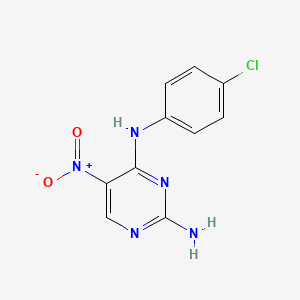 molecular formula C10H8ClN5O2 B2512643 N~4~-(4-氯苯基)-5-硝基-2,4-嘧啶二胺 CAS No. 103030-49-5