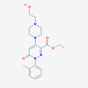 Ethyl 4-(4-(2-hydroxyethyl)piperazin-1-yl)-6-oxo-1-(o-tolyl)-1,6-dihydropyridazine-3-carboxylate