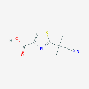 molecular formula C8H8N2O2S B2512650 2-(1-Cyano-1-methylethyl)-1,3-thiazole-4-carboxylic acid CAS No. 878742-23-5