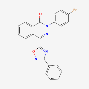 molecular formula C22H13BrN4O2 B2512662 2-(4-bromophenyl)-4-(3-phenyl-1,2,4-oxadiazol-5-yl)phthalazin-1(2H)-one CAS No. 1359031-77-8