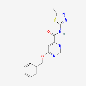 molecular formula C15H13N5O2S B2512664 6-(benzyloxy)-N-(5-methyl-1,3,4-thiadiazol-2-yl)pyrimidine-4-carboxamide CAS No. 2034581-09-2