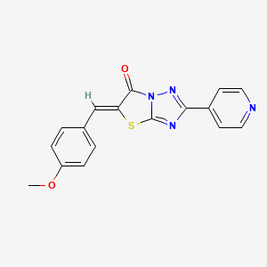 molecular formula C17H12N4O2S B2512668 (Z)-5-(4-甲氧基亚苄基)-2-(吡啶-4-基)噻唑并[3,2-b][1,2,4]三唑-6(5H)-酮 CAS No. 606954-10-3
