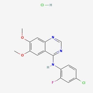 molecular formula C16H14Cl2FN3O2 B2512675 ZM 306416 hydrochloride CAS No. 196603-47-1; 690206-97-4