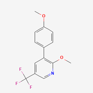 molecular formula C14H12F3NO2 B2512678 3-(4-Methoxyphenyl)-5-(trifluoromethyl)-2-pyridinyl methyl ether CAS No. 1797686-34-0