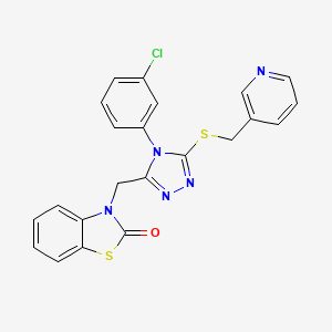 3-((4-(3-chlorophenyl)-5-((pyridin-3-ylmethyl)thio)-4H-1,2,4-triazol-3-yl)methyl)benzo[d]thiazol-2(3H)-one