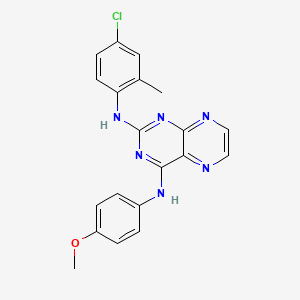 molecular formula C20H17ClN6O B2512692 N2-(4-chloro-2-methylphenyl)-N4-(4-methoxyphenyl)pteridine-2,4-diamine CAS No. 946297-48-9