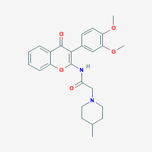 N-[3-(3,4-dimethoxyphenyl)-4-oxo-4H-chromen-2-yl]-2-(4-methylpiperidin-1-yl)acetamide