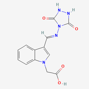 2-[3-[(E)-(3,5-Dioxo-1,2,4-triazolidin-4-yl)iminomethyl]indol-1-yl]acetic acid