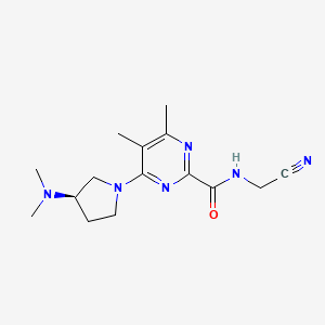 molecular formula C15H22N6O B2512714 N-(Cyanomethyl)-4-[(3R)-3-(dimethylamino)pyrrolidin-1-yl]-5,6-dimethylpyrimidine-2-carboxamide CAS No. 2418595-04-5