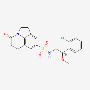 molecular formula C20H21ClN2O4S B2512734 N-[2-(2-氯苯基)-2-甲氧基乙基]-11-氧代-1-氮杂三环[6.3.1.04,12]十二-4,6,8(12)-三烯-6-磺酰胺 CAS No. 1795442-55-5