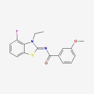 N-(3-ethyl-4-fluoro-1,3-benzothiazol-2-ylidene)-3-methoxybenzamide