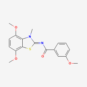 molecular formula C18H18N2O4S B2512738 (Z)-N-(4,7-dimethoxy-3-methylbenzo[d]thiazol-2(3H)-ylidene)-3-methoxybenzamide CAS No. 868369-14-6