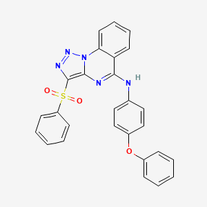 molecular formula C27H19N5O3S B2512739 3-(苯磺酰基)-N-(4-苯氧基苯基)-[1,2,3]三唑并[1,5-a]喹唑啉-5-胺 CAS No. 2097931-84-3