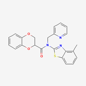 molecular formula C23H19N3O3S B2512741 N-(4-methylbenzo[d]thiazol-2-yl)-N-(pyridin-2-ylmethyl)-2,3-dihydrobenzo[b][1,4]dioxine-2-carboxamide CAS No. 899964-10-4