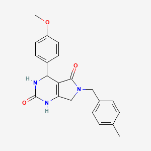 molecular formula C21H21N3O3 B2512743 4-(4-methoxyphenyl)-6-(4-methylbenzyl)-3,4,6,7-tetrahydro-1H-pyrrolo[3,4-d]pyrimidine-2,5-dione CAS No. 924031-81-2