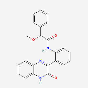 molecular formula C23H19N3O3 B2512752 2-methoxy-N-(2-(3-oxo-3,4-dihydroquinoxalin-2-yl)phenyl)-2-phenylacetamide CAS No. 900013-26-5