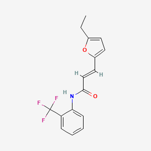 molecular formula C16H14F3NO2 B2512754 (E)-3-(5-ethylfuran-2-yl)-N-(2-(trifluoromethyl)phenyl)acrylamide CAS No. 890605-31-9
