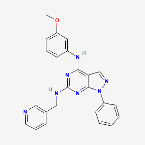 molecular formula C24H21N7O B2512759 N~4~-(3-methoxyphenyl)-1-phenyl-N~6~-(pyridin-3-ylmethyl)-1H-pyrazolo[3,4-d]pyrimidine-4,6-diamine CAS No. 955338-00-8