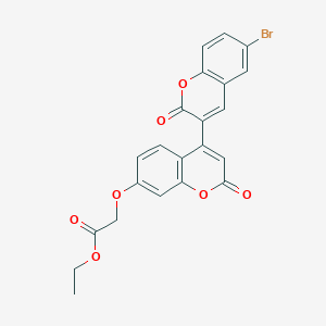 molecular formula C22H15BrO7 B2512763 2-[4-(6-溴-2-氧代色满-3-基)-2-氧代色满-7-氧基]乙酸乙酯 CAS No. 869079-43-6