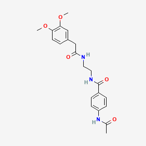 molecular formula C21H25N3O5 B2512766 4-acetamido-N-(2-(2-(3,4-dimethoxyphenyl)acetamido)ethyl)benzamide CAS No. 1021062-31-6