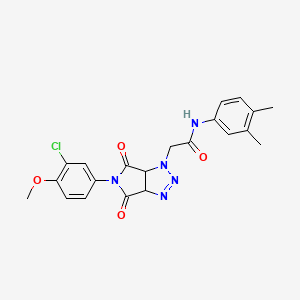 molecular formula C21H20ClN5O4 B2512772 2-[5-(3-chloro-4-methoxyphenyl)-4,6-dioxo-4,5,6,6a-tetrahydropyrrolo[3,4-d][1,2,3]triazol-1(3aH)-yl]-N-(3,4-dimethylphenyl)acetamide CAS No. 1052605-54-5