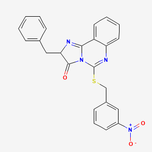 molecular formula C24H18N4O3S B2512773 2-苄基-5-（[(3-硝基苯基）甲基]硫代）-2H,3H-咪唑并[1,2-c]喹唑啉-3-酮 CAS No. 958614-72-7