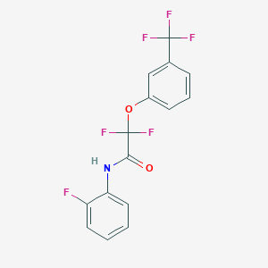 molecular formula C15H9F6NO2 B2512777 2,2-difluoro-N-(2-fluorophenyl)-2-[3-(trifluoromethyl)phenoxy]acetamide CAS No. 338792-22-6