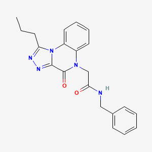 molecular formula C21H21N5O2 B2512779 N-苄基-2-(4-氧代-1-丙基[1,2,4]三唑并[4,3-a]喹喔啉-5(4H)-基)乙酰胺 CAS No. 1260910-98-2