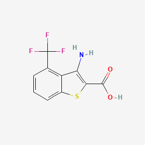 molecular formula C10H6F3NO2S B2512780 3-Amino-4-(trifluoromethyl)benzo[b]thiophene-2-carboxylic acid CAS No. 1648807-88-8