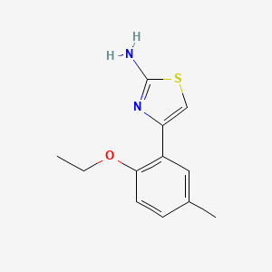 molecular formula C12H14N2OS B2512788 4-(2-Ethoxy-5-methyl-phenyl)-thiazol-2-ylamine CAS No. 383132-05-6
