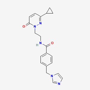 molecular formula C20H21N5O2 B2512790 4-((1H-imidazol-1-yl)methyl)-N-(2-(3-cyclopropyl-6-oxopyridazin-1(6H)-yl)ethyl)benzamide CAS No. 2034303-83-6