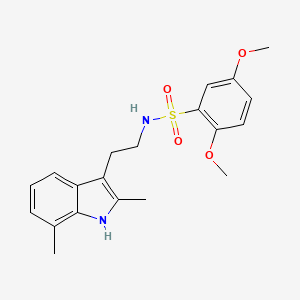molecular formula C20H24N2O4S B2512791 N-[2-(2,7-二甲基-1H-吲哚-3-基)乙基]-2,5-二甲氧基苯磺酰胺 CAS No. 682762-81-8