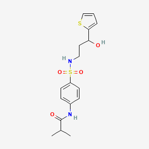molecular formula C17H22N2O4S2 B2512792 N-(4-(N-(3-羟基-3-(噻吩-2-基)丙基)磺酰胺基)苯基)异丁酰胺 CAS No. 1421477-22-6