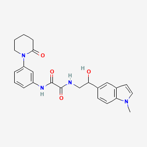 molecular formula C24H26N4O4 B2512799 N1-(2-羟基-2-(1-甲基-1H-吲哚-5-基)乙基)-N2-(3-(2-氧代哌啶-1-基)苯基)草酰胺 CAS No. 2034441-72-8